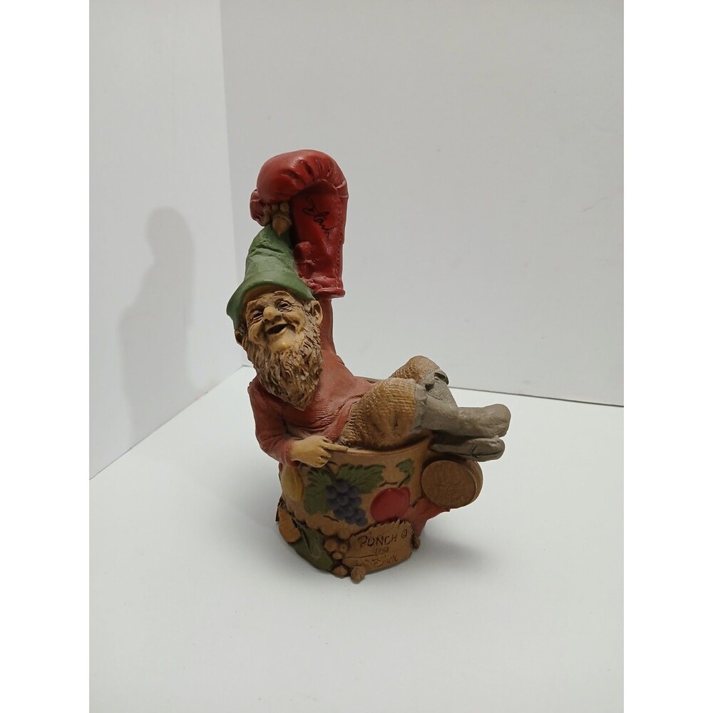 Tom Clark Gnome "PUNCH" Boxing Glove 1993 Carin Studio Wet Signed Figurine‎ #42